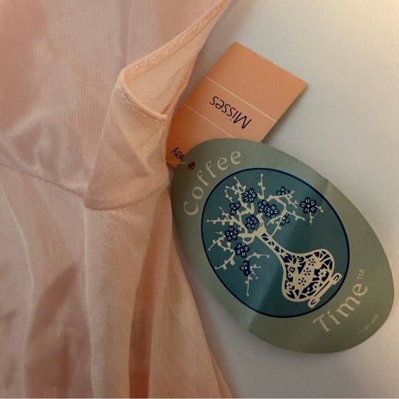 Vtg Coffee Time By JC Penney Night Gown Lace Floral One Size - Picture 3 of 7